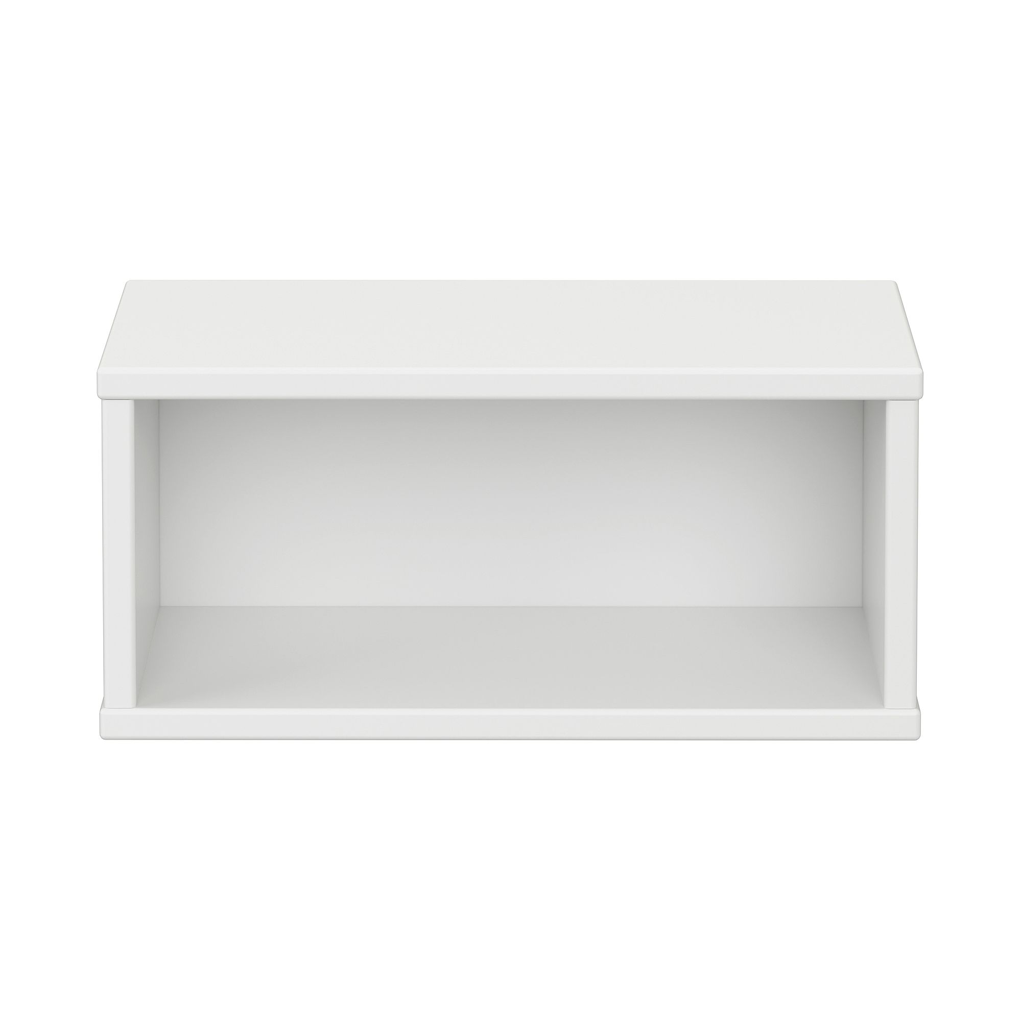 Wandregal Wandbox, rechteckig, 40 x 18,5 cm, Kreideweiß Ein schlichtes, rechteckiges, weißes, offenes Regal von vorne gesehen.