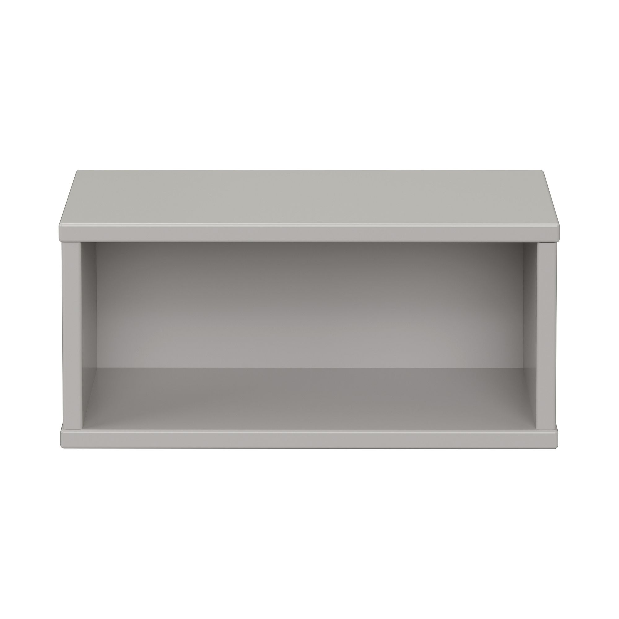 Wandregal Wandbox, rechteckig, 40 x 18,5 cm, Kieselgrau Graues, rechteckiges, offenes Regal mit einer flachen Oberseite und ohne sichtbare Gegenstände im Inneren.
