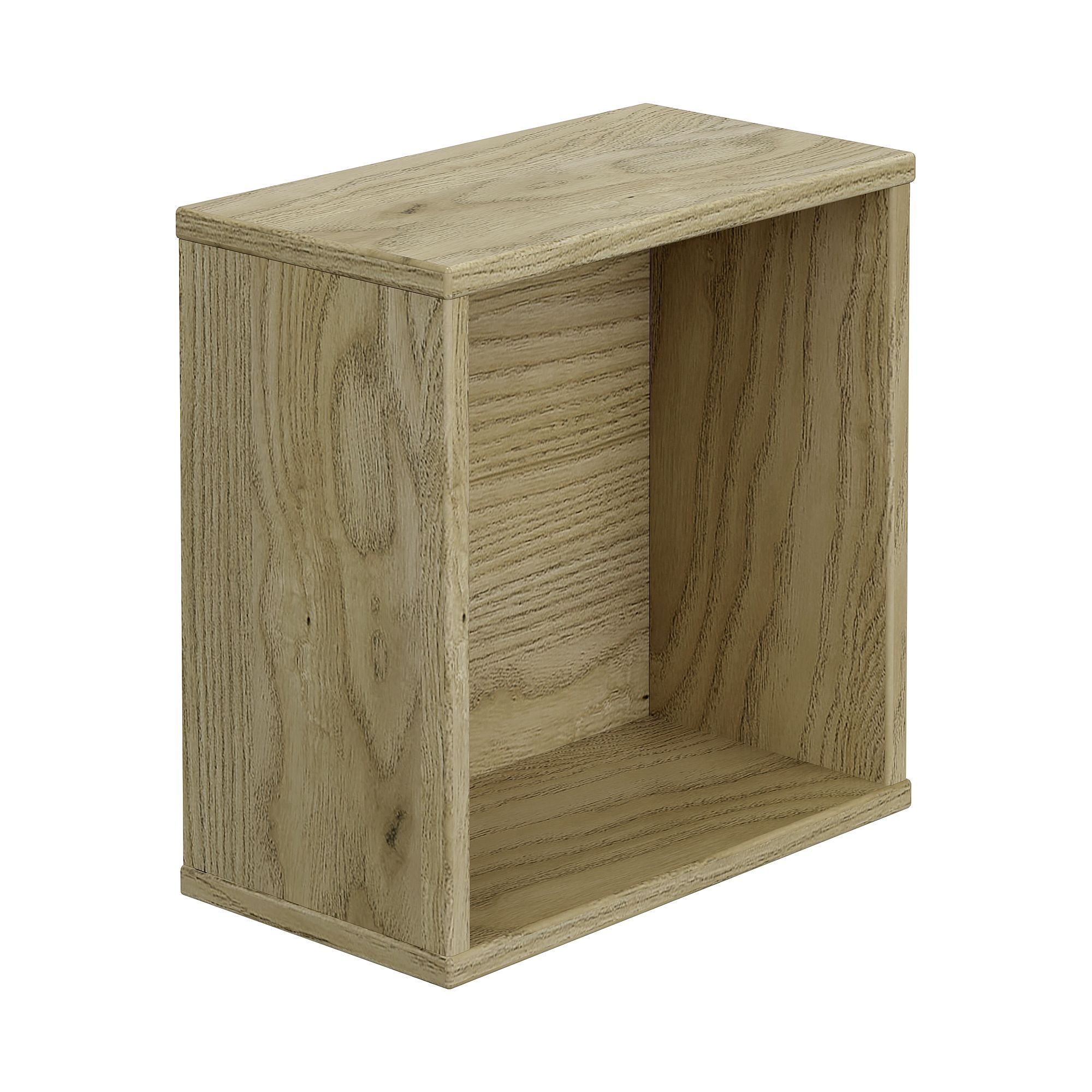 Wandregal Wandbox, quadratisch, 35 x 35 cm, Eiche-Montana Rechteckiges offenes Kastenregal aus Holz mit heller Holzmaserung.