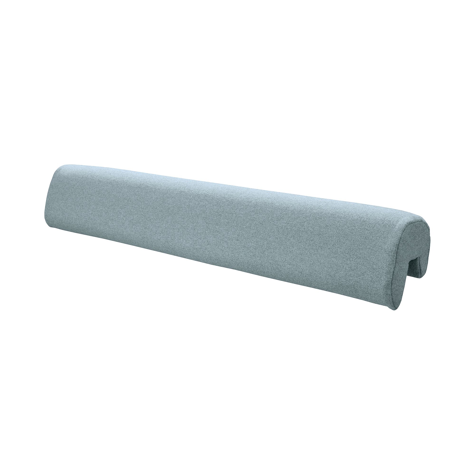 Kopfschutz Kissen für Wickelaufsatz, Mikrofaser Aschblau Hellblauer, gepolsterter Armlehnenbezug mit geschwungener, rechteckiger Form.
