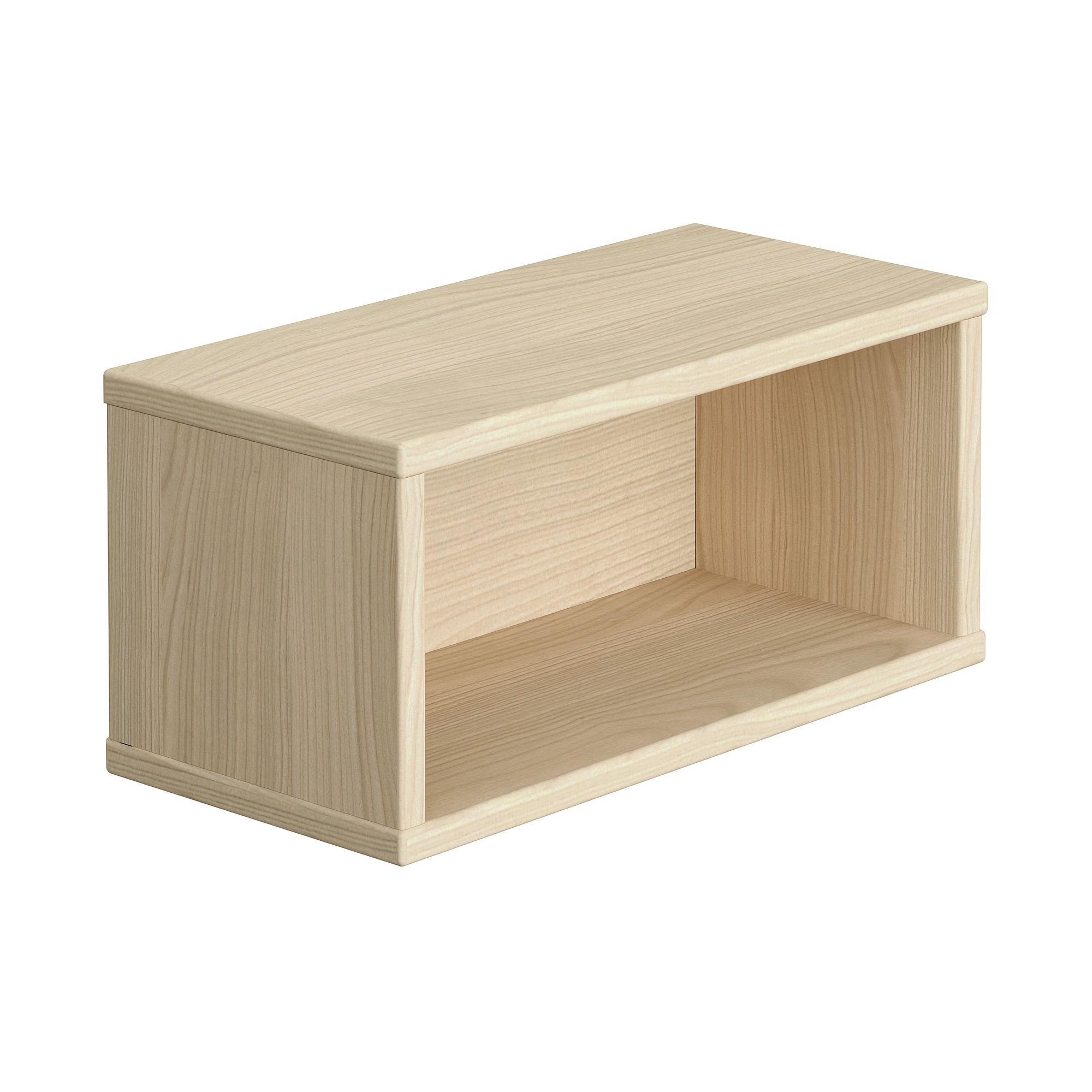 Wandregal Wandbox, rechteckig, 40 x 18,5 cm, Scandinavian-Wood Rechteckige offene Regalbox aus hellem Holz mit glatten Oberflächen und sauberen Kanten.