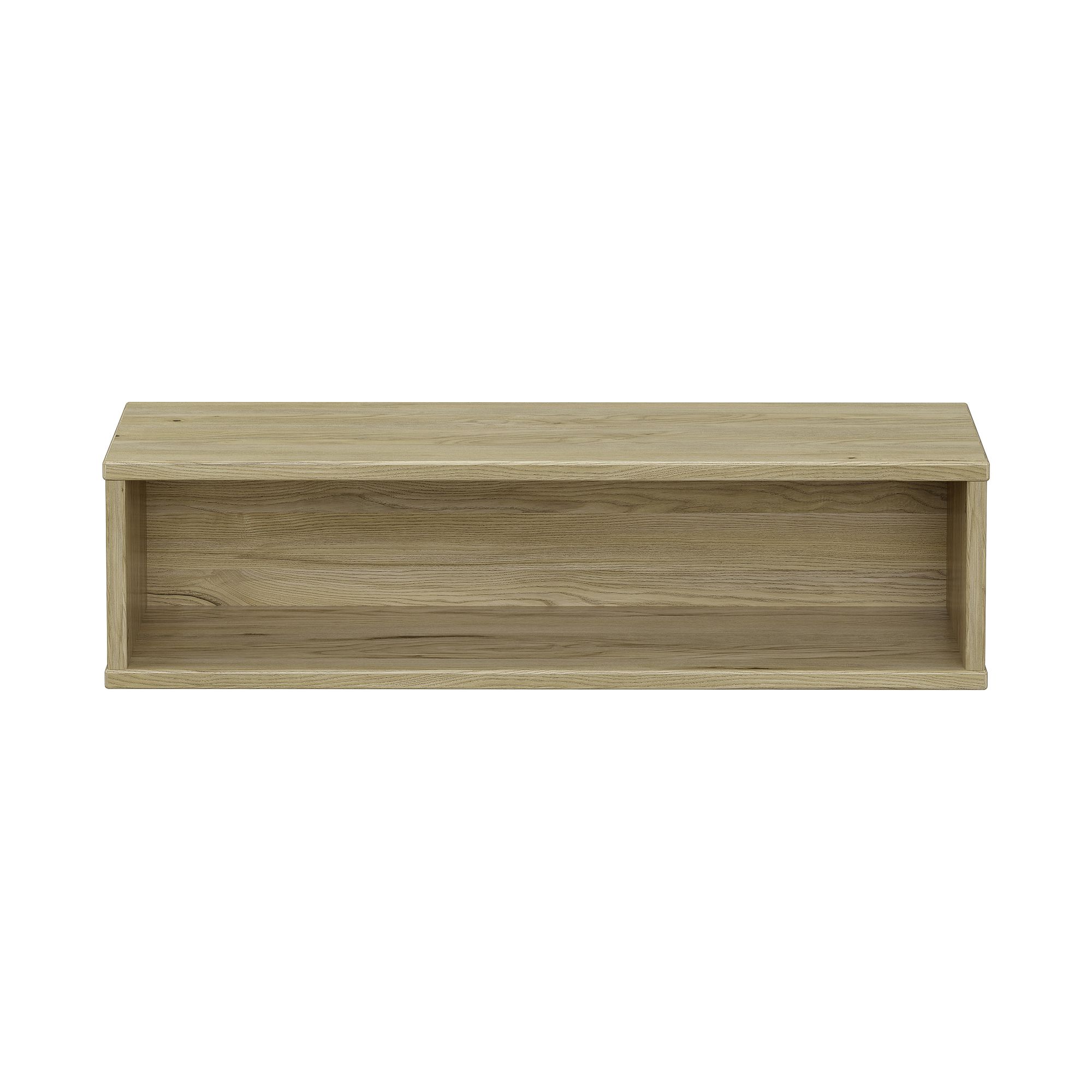 Wandregal Wandbox, rechteckig lang, 70 x 18,5 cm, Eiche-Montana Rechteckiges Wandregal aus Holz mit offener Front und heller Holzoberfläche.