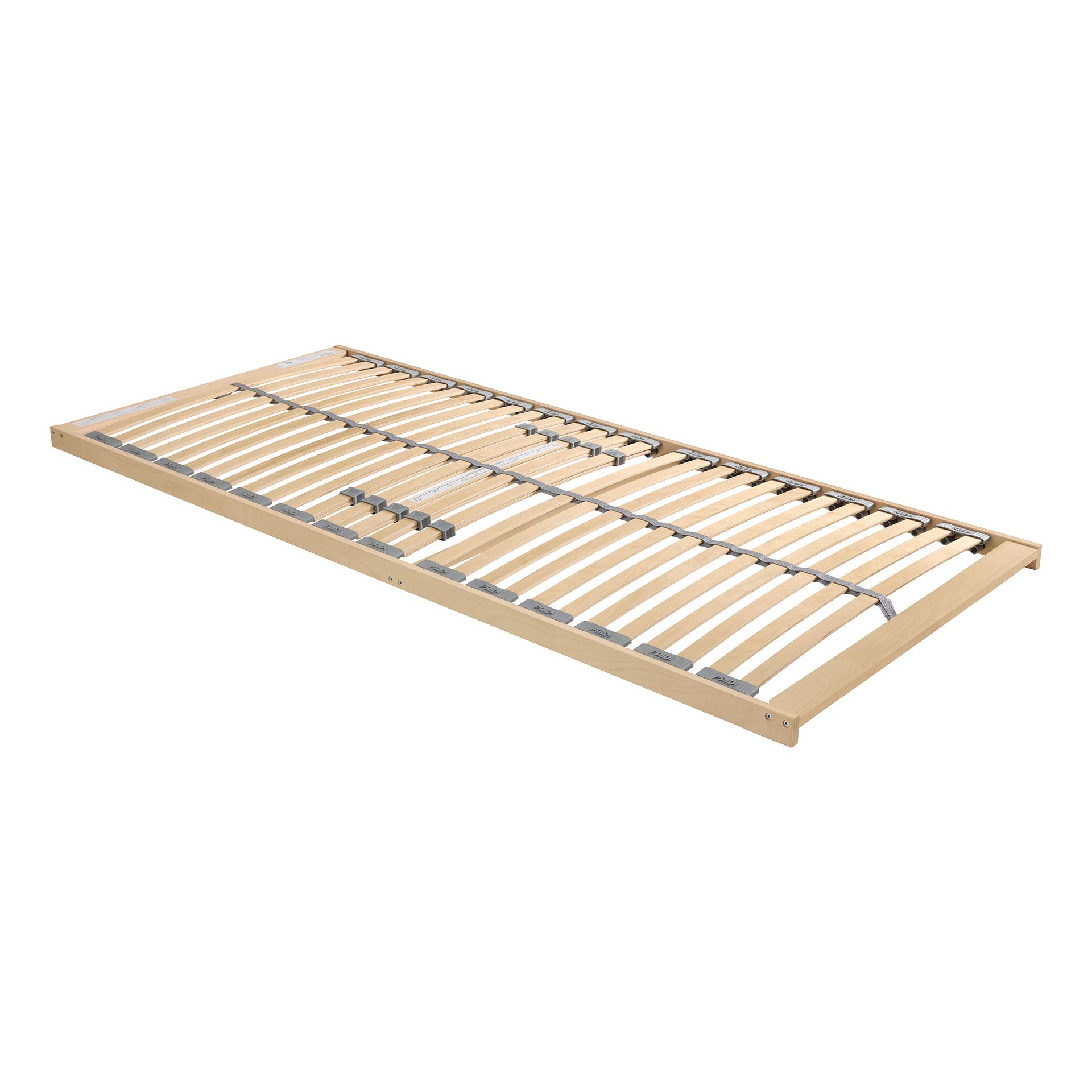 Lattenrost aus Holz mit gleichmäßig verteilten horizontalen Latten und einer hellen Oberfläche.