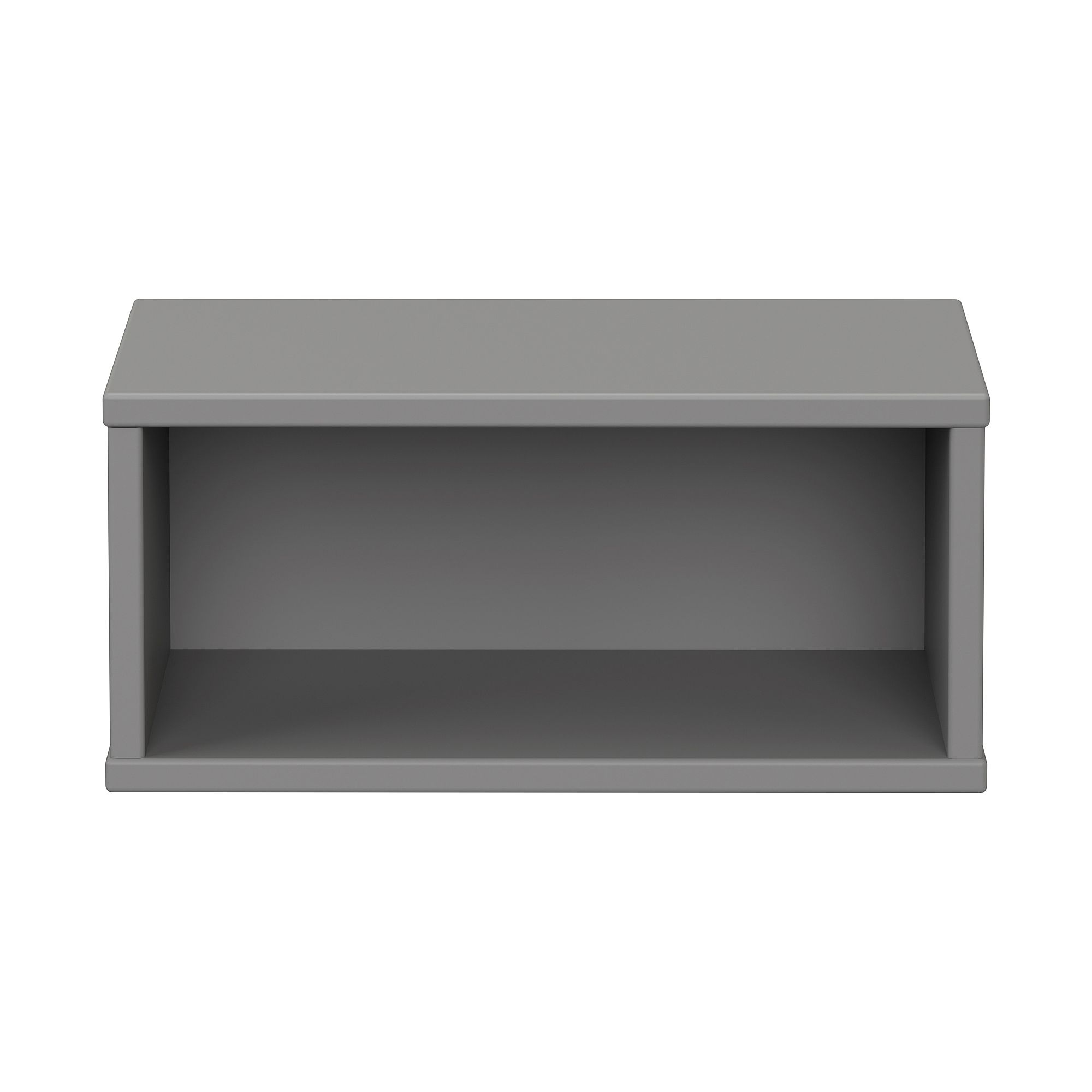Wandregal Wandbox, rechteckig, 40 x 18,5 cm, Schiefergrau Graues rechteckiges offenes Regal von vorne gesehen.