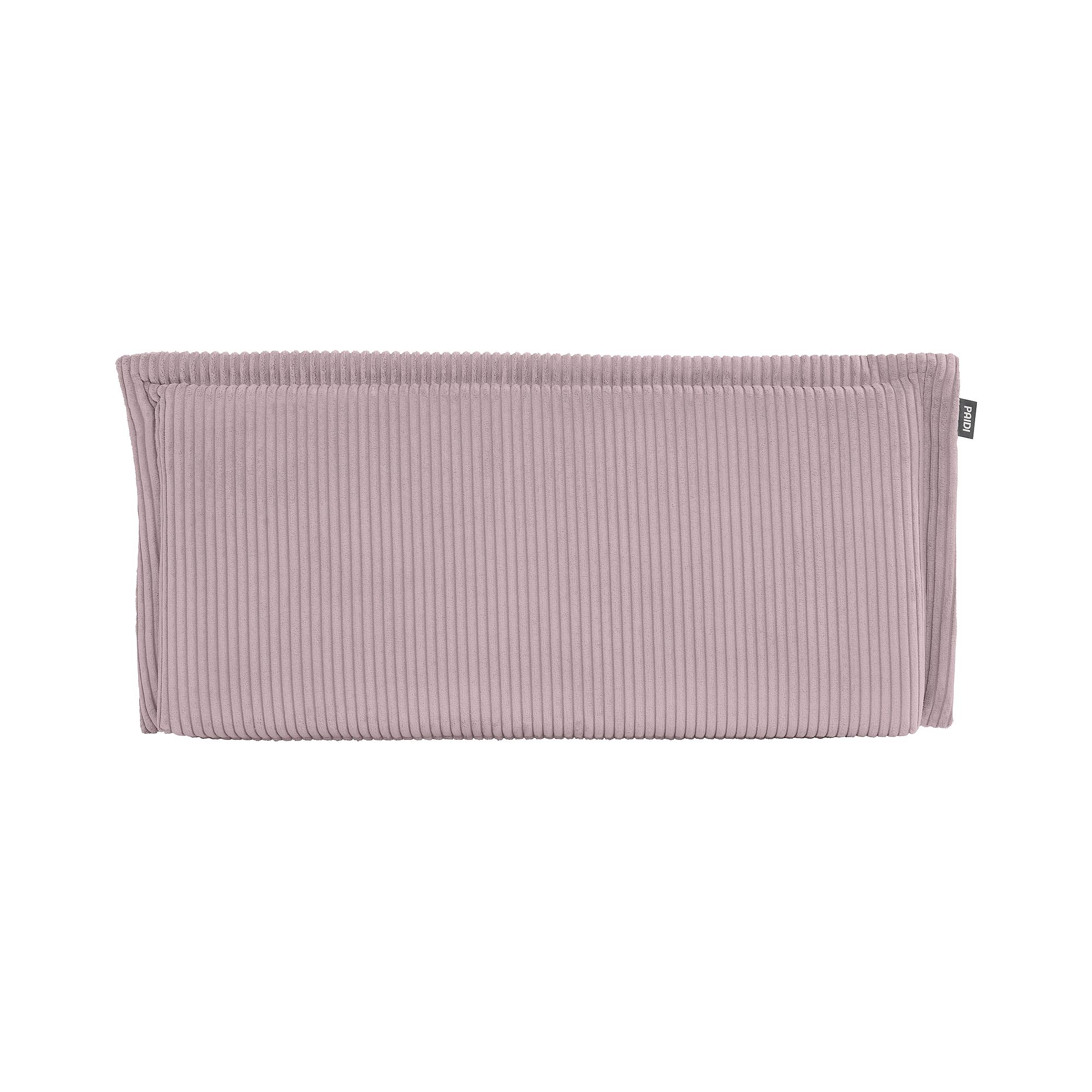 Rechteckiger Aufbewahrungskorb aus mauvefarbenem Cordstoff mit gerippter Textur.